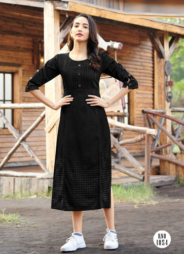 Black Georgette Indian Ethnic kurti with dupata