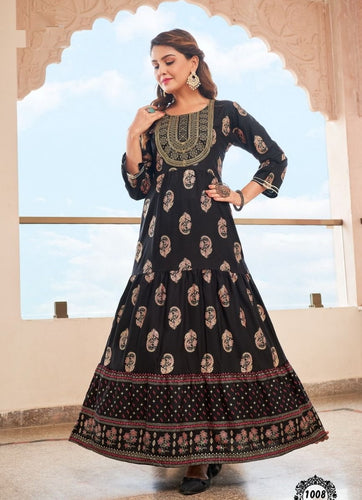 Black Georgette Indian Ethnic kurti with dupata