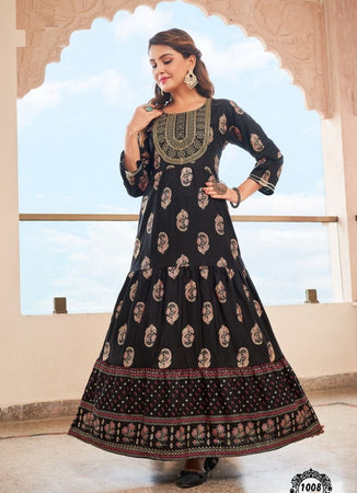 Black Georgette Indian Ethnic kurti with dupata