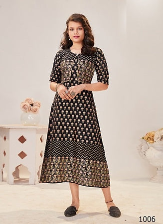 Black Georgette Indian Ethnic kurti with dupata