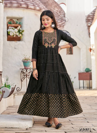 Black Georgette Indian Ethnic kurti with dupata