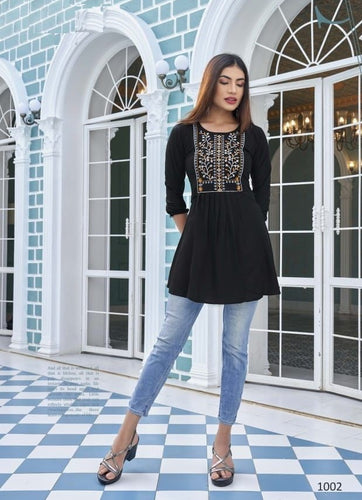 Black Georgette Indian Ethnic kurti with dupata