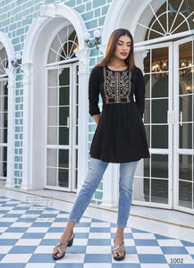 Black Georgette Indian Ethnic kurti with dupata