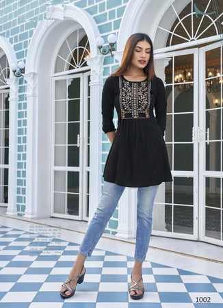 Black Georgette Indian Ethnic kurti with dupata