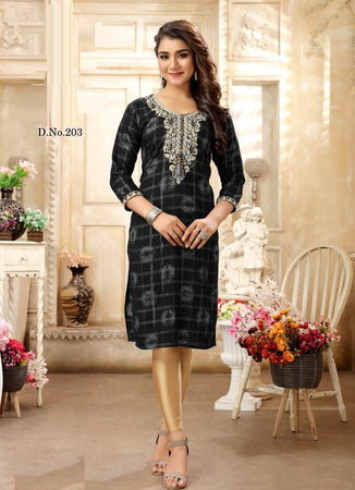 Black Georgette Indian Ethnic kurti with dupata