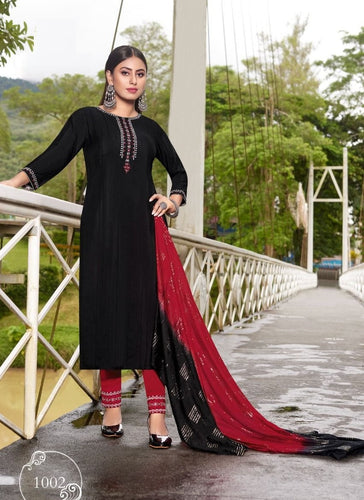 Black Georgette Indian women's salwar kameez with dupatta ready to wear