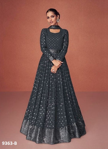 Black Georgette Indian women's salwar kameez with dupatta ready to wear