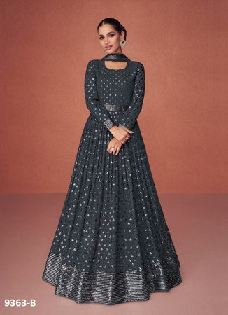 Black Georgette Indian women's salwar kameez with dupatta ready to wear