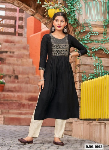 Black Georgette Indian Ethnic kurti with dupata