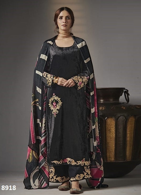 Black Georgette Indian women's salwar kameez with dupatta ready to wear