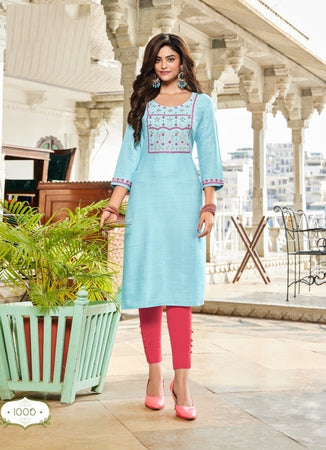 Aqua Georgette Indian Ethnic kurti with dupata