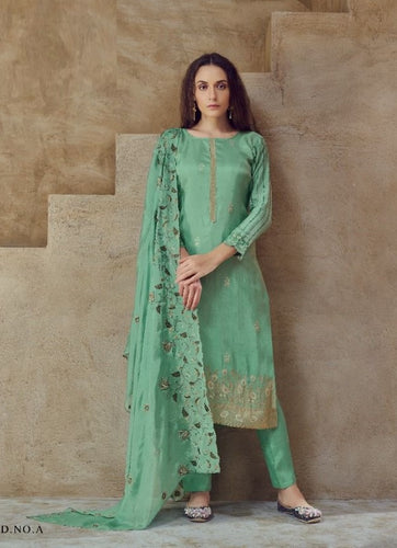 Aqua Georgette Indian women's salwar kameez with dupatta ready to wear