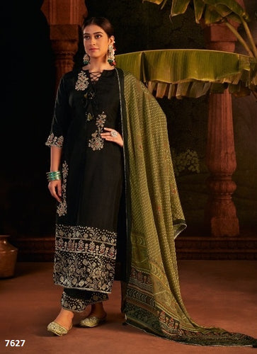 Black Georgette Indian women's salwar kameez with dupatta ready to wear
