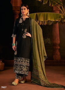 Black Georgette Indian women's salwar kameez with dupatta ready to wear