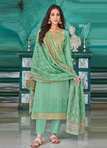 Aqua Georgette Indian women's salwar kameez with dupatta ready to wear