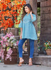 Aqua Georgette Indian Ethnic kurti with dupata