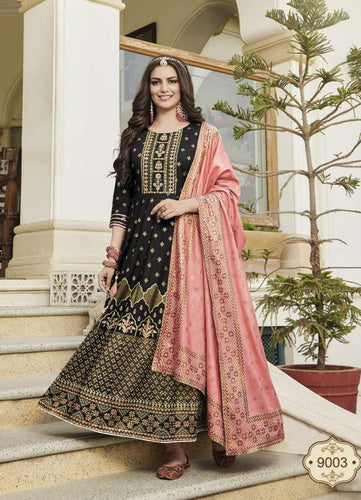 Black Georgette Indian women's salwar kameez with dupatta ready to wear