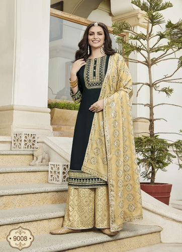 Black Georgette Indian women's salwar kameez with dupatta ready to wear