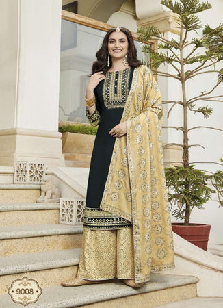 Black Georgette Indian women's salwar kameez with dupatta ready to wear
