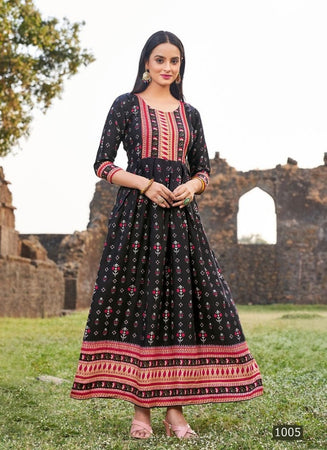 Black Georgette Indian Ethnic kurti with dupata