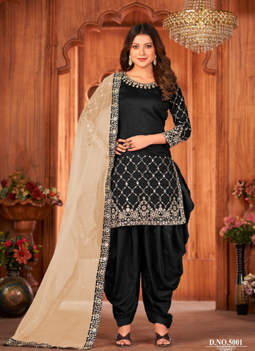Black Georgette Indian women's salwar kameez with dupatta ready to wear