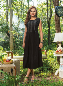Black Georgette Indian Ethnic kurti with dupata