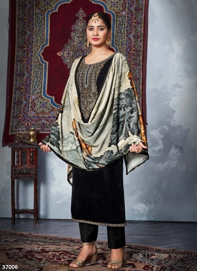 Black Georgette Indian women's salwar kameez with dupatta ready to wear