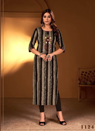 Black Georgette Indian Ethnic kurti with dupata