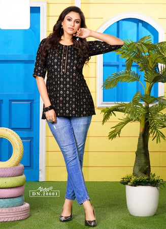 Black Georgette Indian Ethnic kurti with dupata