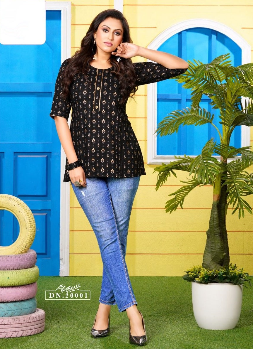 Black Georgette Indian Ethnic kurti with dupata