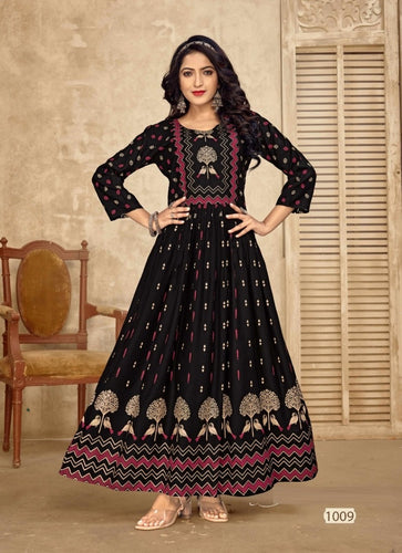 Black Georgette Indian Ethnic kurti with dupata