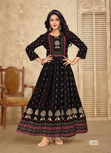 Black Georgette Indian Ethnic kurti with dupata