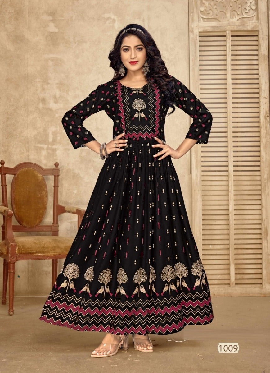 Black Georgette Indian Ethnic kurti with dupata