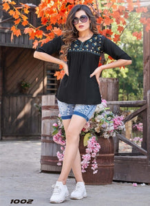 Black Georgette Indian Ethnic kurti with dupata