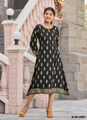 Black Georgette Indian Ethnic kurti with dupata