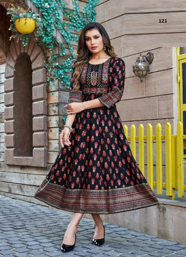 Black Georgette Indian Ethnic kurti with dupata