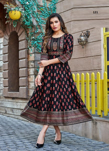 Black Georgette Indian Ethnic kurti with dupata