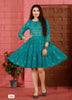 Aqua Georgette Indian Ethnic kurti with dupata