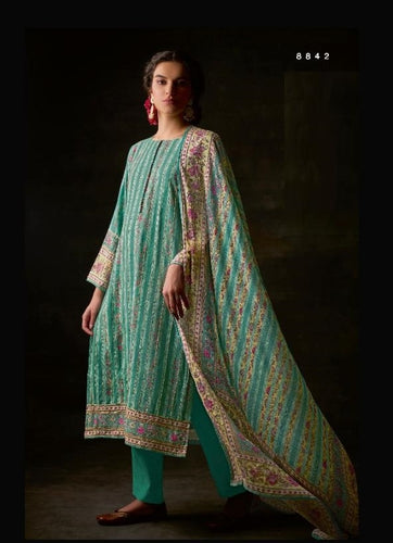 Aqua Georgette Indian women's salwar kameez with dupatta ready to wear