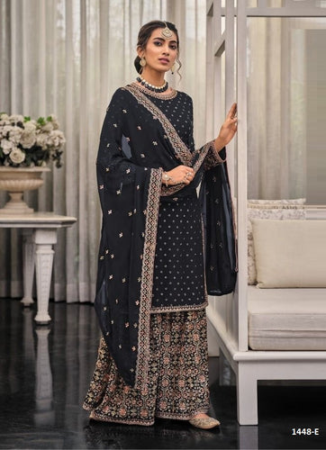 Black Georgette Indian women's salwar kameez with dupatta ready to wear