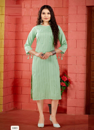Aqua Georgette Indian Ethnic kurti with dupata