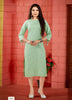 Aqua Georgette Indian Ethnic kurti with dupata