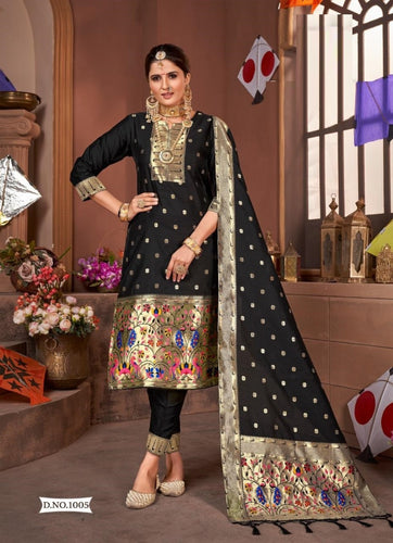 Black Georgette Indian women's salwar kameez with dupatta ready to wear