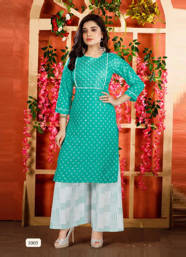 Auqa Georgette Indian Ethnic kurti with dupata