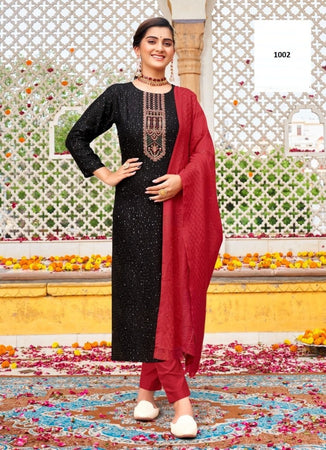 Black Georgette Indian women's salwar kameez with dupatta ready to wear