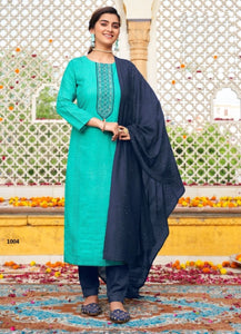 Aqua Georgette Indian women's salwar kameez with dupatta ready to wear