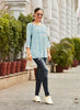 Aqua Georgette Indian Ethnic kurti with dupata