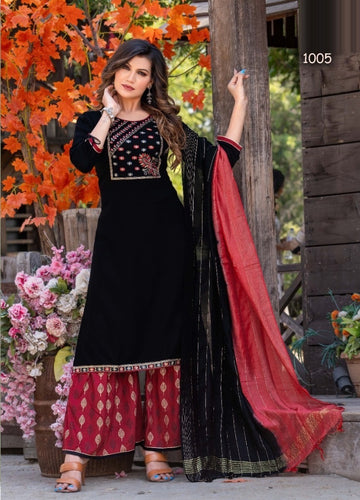 Black Georgette Indian women's salwar kameez with dupatta ready to wear
