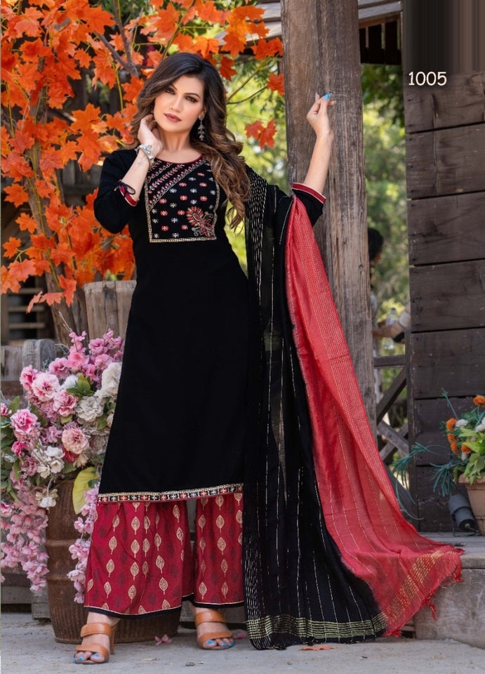 Black Georgette Indian women's salwar kameez with dupatta ready to wear