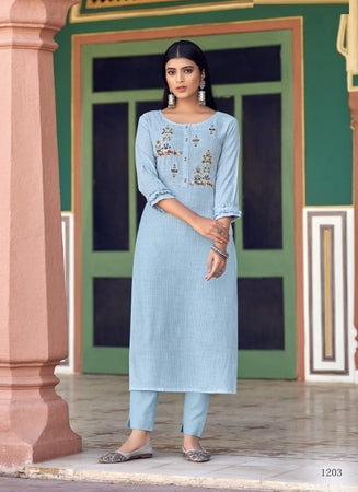 Aqua Georgette Indian Ethnic kurti with dupata